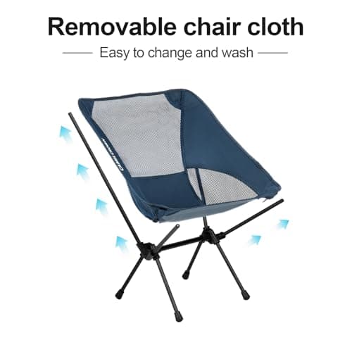 CAMEL CROWN Portable Camping Chair Lightweight Compact Folding Chair Mesh for Outdoor Camp Travel Beach Picnic Festival Hiking Backpacking Navy Blue 9
