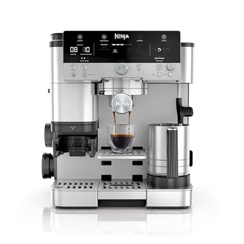 Ninja Luxe Café Premier Series, Espresso Machine, Drip & Cold Brew Coffee Maker, Built-in Grinder, Assisted Handling, Hands-free Frother, Dairy or Non-Dairy