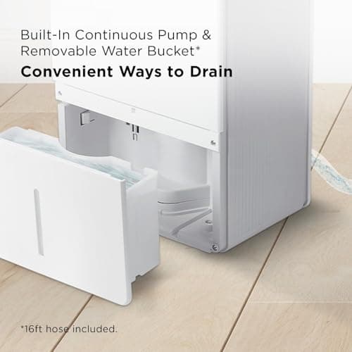 TCL 4500 Sq. Ft. Smart Dehumidifier with Pump, Energy Star, 50 Pints Per Day, Ideal for Whole House, Including Basements, Bedrooms, & Bathrooms, Works with Alexa/Google Assistant 6