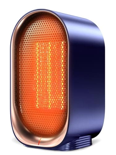 Space Heater, Portable Small Heaters for Indoor Use, Electric Desk Heater with Overheat and Tip-Over Protection, Mini Personal Heaters for Home Office Workspace, Blue