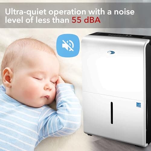 Whynter Energy Star RPD-506EWP 50 Pint High Capacity Portable Dehumidifier with Pump up to 4000 sq ft, White w/Black sides 8