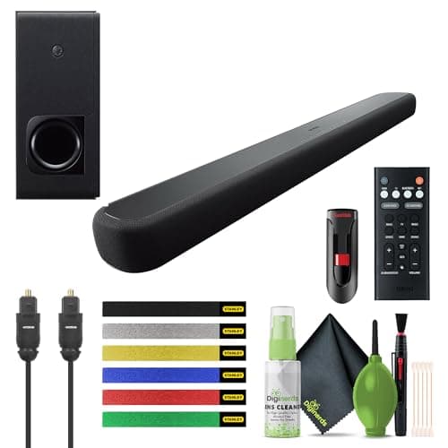 Yamaha Audio YAS-209BL Sound Bar with Wireless Subwoofer, Built-in Bluetooth, and Alexa Voice Control, 2.1-Channel Soundbar System, Virtual 3D Surround Sound Bars for Tv