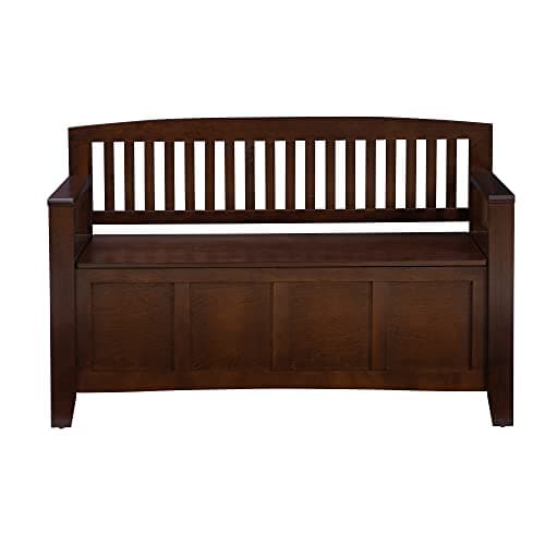 Linon Home Dcor Linon Home Decor Cynthia Storage Bench, 50"w x 17.25"d x 32"h, Walnut 7