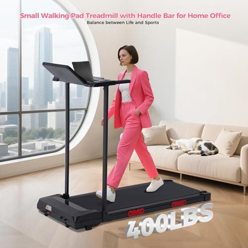 Walking Pads Treadmills for Home with Handles, 3.5HP Electric Walking Pad Treadmill with Handle Bar, 0.6-10MPH Compact Portable Home Small Treadmills for Small Spaces, 400LBS 5
