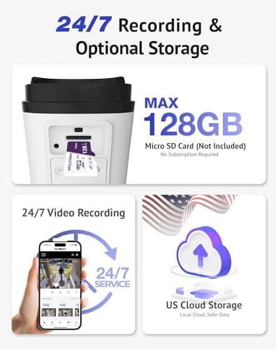 LaView 4K Outdoor Security Cameras,8MP HD Cameras for Home Security with AI Human Detection,IP65 Waterproof,2-Way Talk,Clear Night Vision,2.4G WiFi,SD Card Slot&US Cloud Storage,Work with Alexa(4pcs) 9