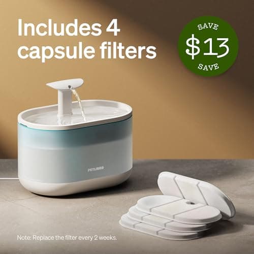 PETLIBRO Cat Water Fountain Ultra Quiet with Two Flow Modes, Large-Size Filter Capsule Pet Water Fountain, 71oz/2.1L Visible Water Level Dog Water Dispenser for Cats & Dogs 8