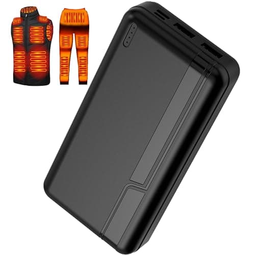 20000 mAh Rechargeable 5V 2A Battery Pack for Heated Vests Jackets Power Bank for Heating Electric Vest Coat Hoodies Battery Pack for Man Women Heated Clothing(Not Suit for 7.4V Heated Clothing)
