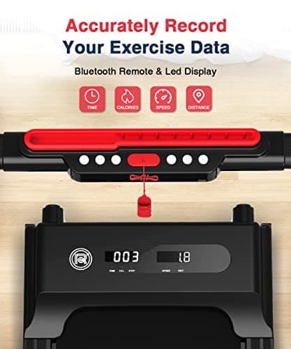 REDLIRO 2-in-1 Folding Treadmill - Under Desk Treadmill Compact Fold Up Walking Pad, Portable for Small Space with Remote Control, LED Display for Home & Office Use 6