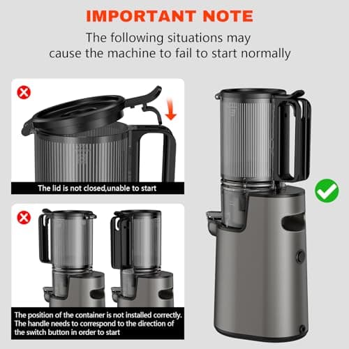 LQZ Cold Press Juicer,Slow Masticating Juicer Machines,350W Juice Extractor Machine,5.3" Large Bore Feed Chute Fit Whole Vegetables and Fruits,Easy to Clean Juicer 6