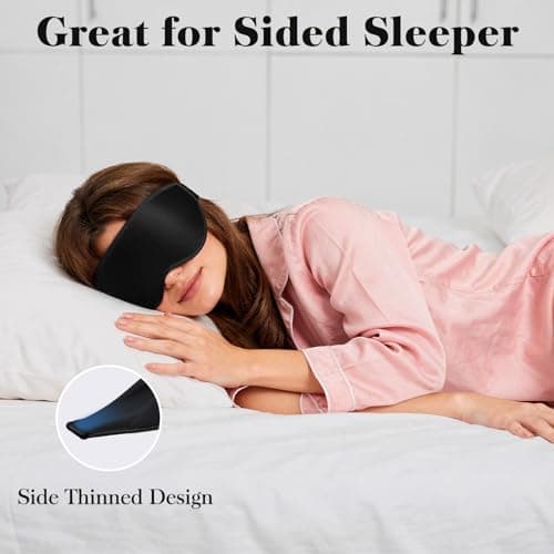 Fygrip 3D Eye Mask Sleep Mask for Men & Women, 100% Pressure-Free & Light Block-Out Eye Mask for Sleep with Easy Adjustable Strap, Night Eye Cover for Travel, Black 6