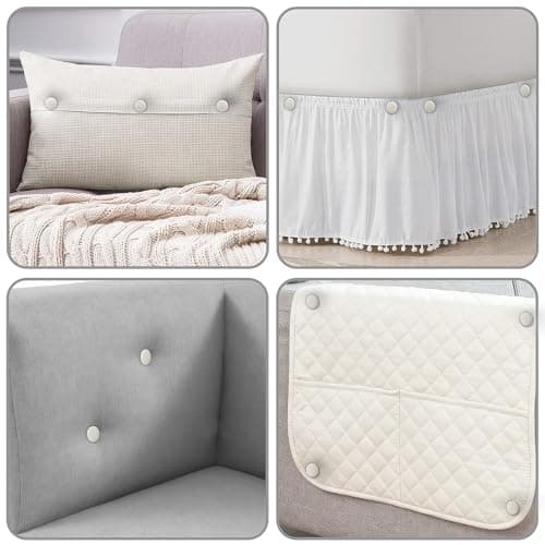 Upholstery Tacks Pins with Twist - Multipurpose Bed Skirt Pins for Sofa, Upholstery, Headliner, Armrest Covers & Slipcovers - Fabric Covered Button Pins for Furniture (12 Pack, Dark Grey) 7