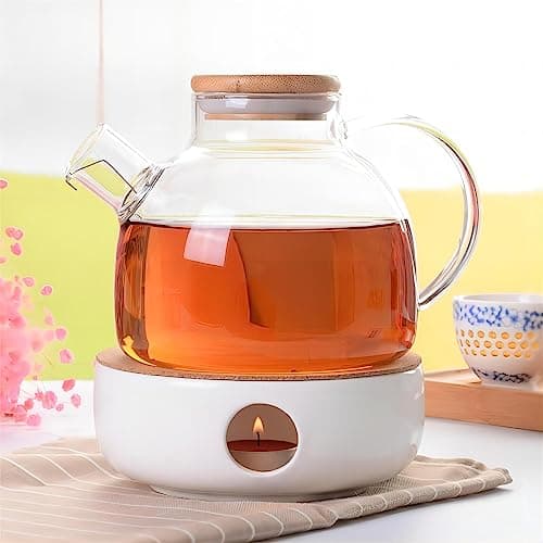 Ceramic Teapot Warmer, Teapot Heater, Tea Light Warmer, Suitable for Teapot and Mugs, 6 Inches (Candles not Included) 6