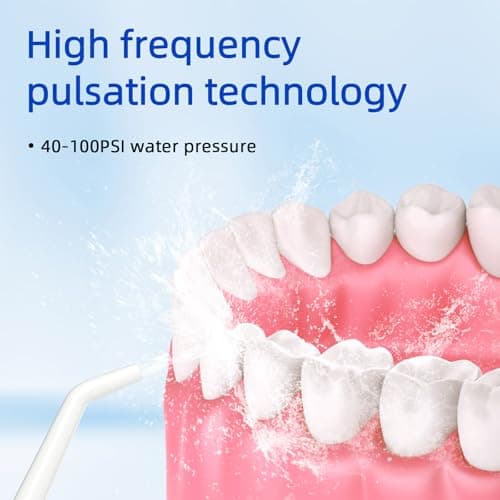Water Dental Flosser Teeth Pick: 4 Modes Travel Portable Water Flosser, Rechargeable Irrigation Cleaner for Teeth, 300ML Cordless Oral Irrigator with 5 Jet Tips, IPX7 Waterproof Dental Flosser 5