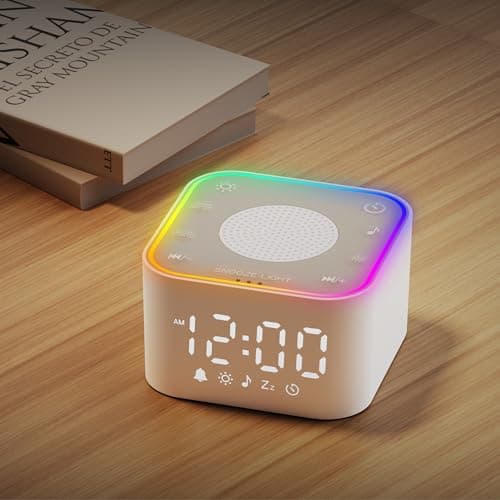 Wkzay White Noise Sound Machine: 30 Non-Looping Sleep Sound Therapy for Adults - Noise Canceling for Bedroom, Adjustable Night Light & Timer, Built-in Alarm Clock