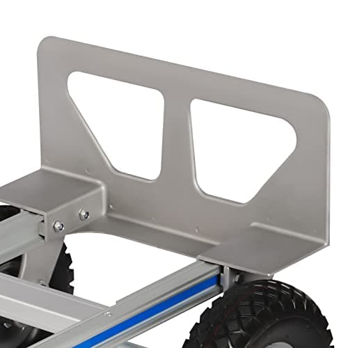 Hand Truck Dolly, Industrial Strength Heavy Duty Aluminum Dolly Cart for Moving - 440 Pound Capacity - 9.8" Rubber Wheels (Silver, 440 LB Capacity) 5