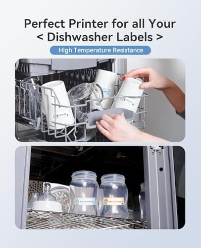 NIIMBOT Label Maker for Freezer Labels for Storage Bins, B18 Label Printer with Black Ribbon Cartridge and White Labels, Support Multi-Color Printing 5