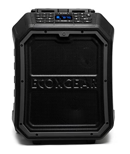 ECOXGEAR EcoBoulder Extreme Rugged Waterproof Floating Portable Bluetooth Wireless 120-Watt Smart Speaker with Party Lights and Dry Storage (Gray)