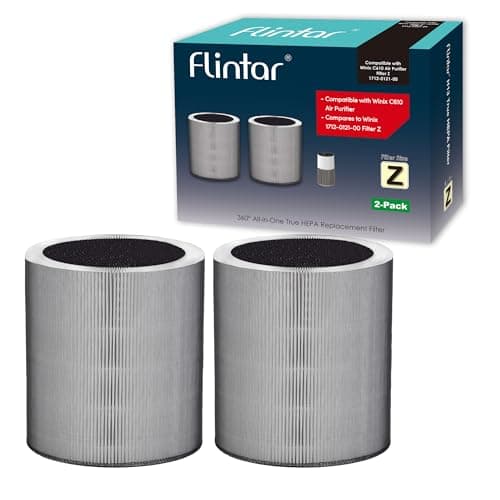 Flintar C610 Replacement Filter Z, Made in Taiwan, Compatible with Winix C610 Air Purifier, 1712-0121-00, 3-in-1 H13 True HEPA with Activated Carbon and Pre-Filter, 2-Pack