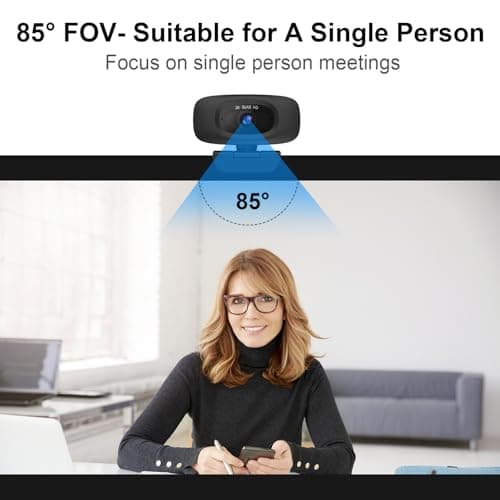 Combess Webcam for PC,Full HD 2K Webcam with Dual Noise Cancelling Microphones, Privacy Cover and Tripod for Web Auto Focus,Camera for Desktop Computer/Zoom/Skype/Team/Laptop 6