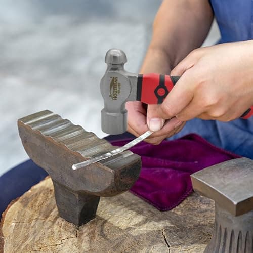 HOUSERAN Ball Peen Hammer, 13oz Small Ball Peen Hammer, Stubby Hammer Small Hammer Tool, Hammer for Jewelry Making, Ideal for Home, Auto Repair, Carpentry and Crafting 7