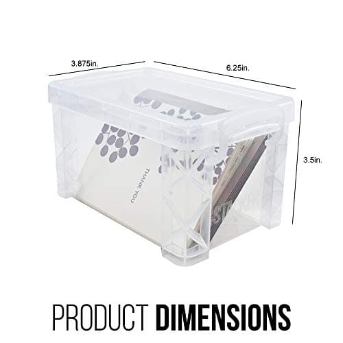 Advantus 40307 Super Stacker Storage Boxes, Hold 400 3 x 5 Cards, Plastic, Clear 3