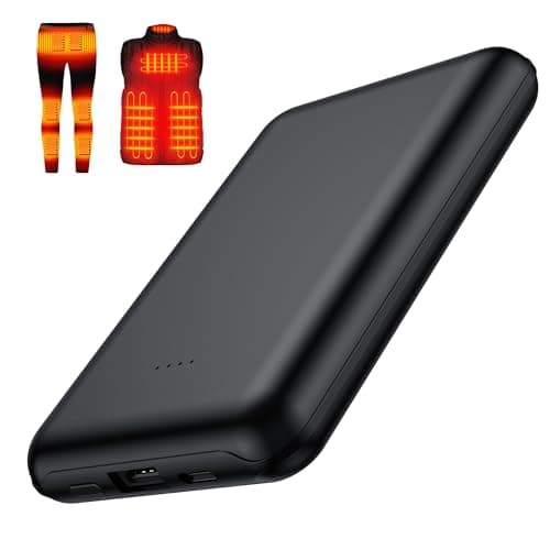 Whsahans 10000mah 5V 2A Battery Pack for Heated Vest Heated Jacket Rechargeable Battery Power Bank for Heated Vests Heated Jackets Heated Hoodies for Men Women(No DC Port, Not Suit for 7.4v)
