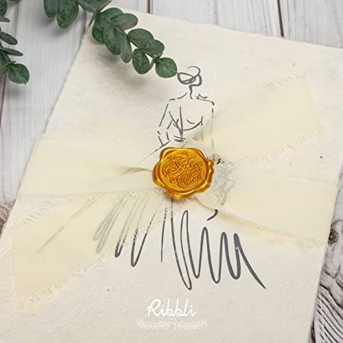 Ribbli Chiffon 1-1/2 inch x 20 Yard Handmade Fringe Cream Ivory Silk Ribbon for Wedding Invitations, Bridal Bouquets, Flower Arrangement Decoration 6
