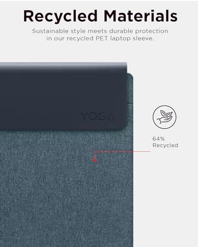 Lenovo Slim Laptop Sleeve 14 Inch Notebook/Tablet - Compatible with MacBook Air/Pro - Eco-Friendly Lightweight Case with Accessory Pocket & Magnetic Closure - Teal 5