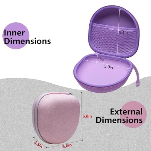 Headphone Case Compatible with BERIBES/TOZO/KVIDIO/Beats/Soundcore Anker Noise Cancelling Over-Ear Headphones, Black 6