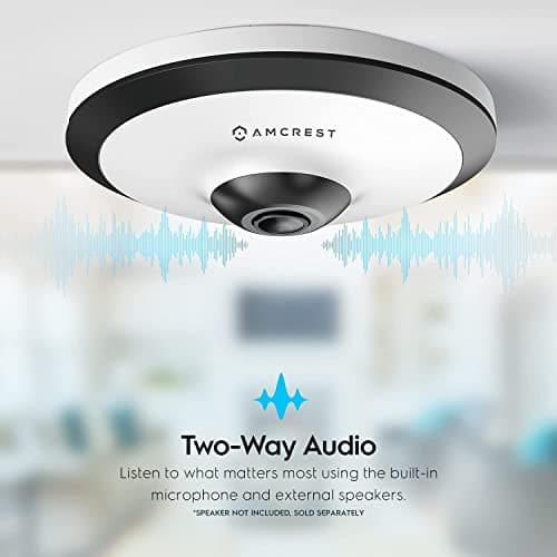 Amcrest Fisheye IP POE Camera, 360° Panoramic 5-Megapixel POE IP Camera, Fish Eye Security Indoor Camera, IVS Features and People Counting, MicroSD Recording, IP5M-F1180EW-V2 (White) 5