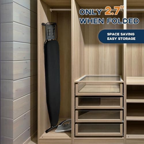 Ironing Board Full Size, RAINHOL 54"x13" Heavy Duty Compact Ironing Board with Iron Rest, Heat Resistant Cover with Ultra Thick Padding, Height Adjustable Sturdy Iron Stand, Black 7