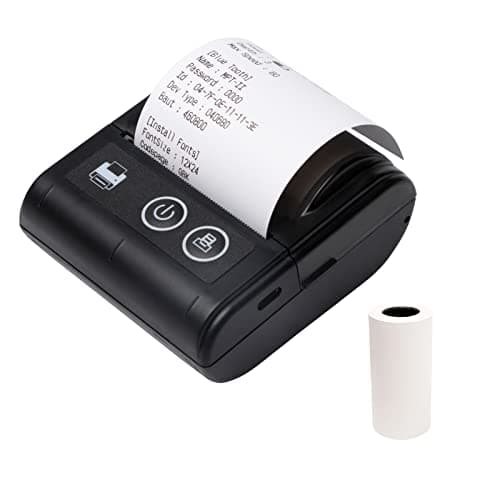 Portable Mini Thermal Receipt Printer USB & BT Connection 2 inches 57mm Wireless Printer High Speed with 1 Roll Paper Inside Compatible with iOS Android Windows for Restaurant Sales Retail Shop
