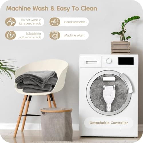 Electric Heated Blanket Full Size 72"×84", Breathable & Luxurious Flannel, Soft Warm Gift with Over-Heat Protection, 4 Heating Levels & 10 H Auto Shut Off, Machine Washable, London Grey 7