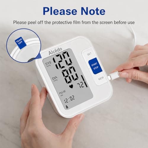 Alcedo Blood Pressure Monitor for Home Use, Automatic Digital BP Machine with Large Cuff for Upper Arm, LCD Screen, 2x120 Memory, Talking Function 8