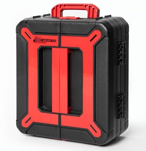 Hard Case First Aid Kit 408 Pcs - Wall Mountable Trauma Kit for Car, Home, Office & Truck - Comprehensive Large First Aid Supplies with Color-Coded Labelled Compartments