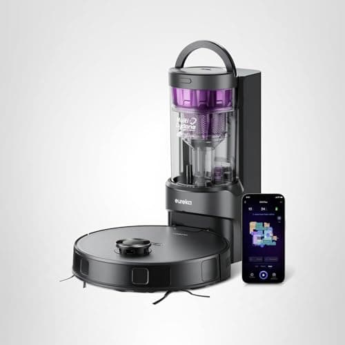 Eureka E20 Robot Vacuum with Bagless Self Emptying Station, Robotic Vacuum and Mop Combo, 45-Day Capacity, Upgraded 8000Pa Suction and Anti Hair-Tangling Brush, LiDAR Navigation, App Control 10
