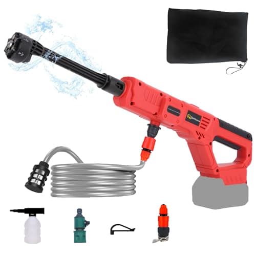 Cordless Pressure Washer for Milwaukee M18 Battery, 900 PSI Portable Power Washer with 6-in-1 Nozzle, 1.0 GPM Foam Cannon Power Pressure Washer for Car Floor Fence Wall Cleaning (Battery Not Included)