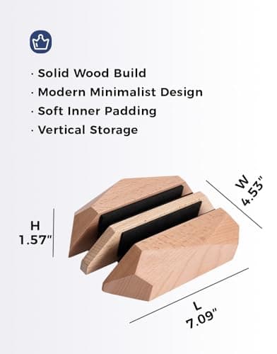 Nuvograin Dual Laptop Holder Adjustable Vertical Laptop Stand, 2 Slots MacBook Stand Wood,Wooden Laptop Stand,Vertical Laptop Holder for Desk, Widen Dock Fits All MacBook/Surface pro 6