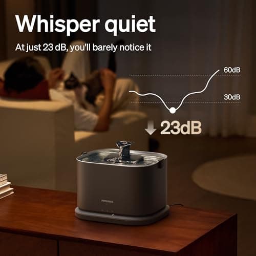 PETLIBRO Upgrade Cat Water Fountain Stainless Steel Tray, Dockstream 2 Cat Fountain Indoor, 3L/101oz Auto Cat Fountains for Drinking, App Monitoring Pet Water Fountain Dog, 5G WiFi Cat Water Dispenser 8