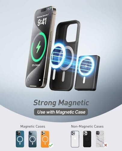 BBD Magsafe Portable Charger,10000mAh Magnetic Power Bank Fast Charging PD 20w with USB C Cable,Slim Magsafe Battery Pack Travel Essential,Wireless Power Bank for iphone 17/16/15/14/13/12 Series 1Pack 6