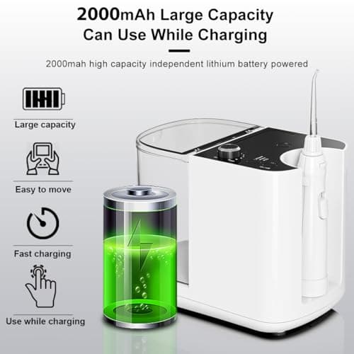 Upgraded Version 900ML Large Capacity Countertop Water Flosser, Aquarius Water Flosser Professional with UV Sanitizer Light, Oral Irrigator for Teeth, Gums, Braces, Dental Care 7