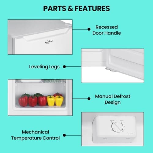 Koolatron Compact Upright Freezer, 5.3 cu ft (150L), White, Manual Defrost Design, Space-Saving Flat Back, Reversible Door, for Home, Apartment, Condo, Cottage 4