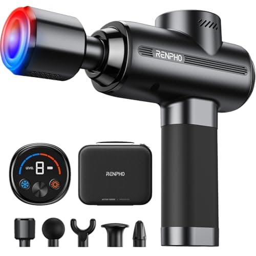 RENPHO Active Thermacool 2 Massage Gun with Heat and Cold, [2026 Upgraded] Percussion Deep Tissue Handheld Neck Massager, FSA Approved, Muscle Masajeador for Men Women Athletes HSA