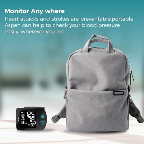 Meraw Blood Pressure Monitor Adult Cuff, Blood Pressure Cuff Monitor Wrist, Blood Pressure Machine Home Use 5.3-8.5" Irregular Heartbeat Monitoring APP Automatic Bluetooth High Accuracy Aspen Black 6