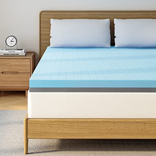 Maxzzz Full Mattress Topper,3 Inch Ventilated Design Memory Foam Queen Mattress Topper,Cooling Gel Infused Swirl Foam Pad for Pressure Relief Back Pain, CertiPUR-US Certified