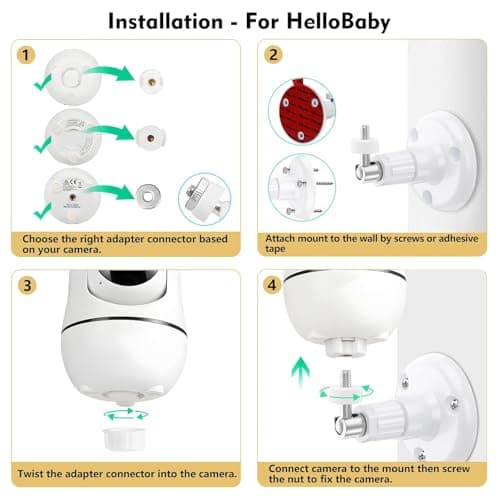 Baby Monitor Mount for HelloBaby HB65/HB40/HB6550/HB66/HB6339/HB6081/HB6550 Pro, ANMEATE SM935E, Adjustable Baby Monitor Wall Mount with Perfect View Angle and Easy Installation 7