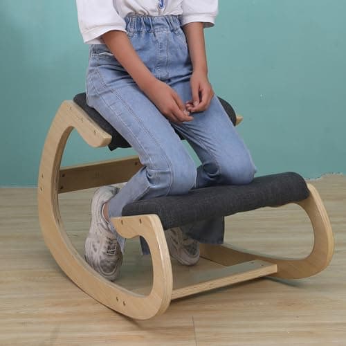 Kneeling Chair Rocking Ergonomic- for Home Office Desk Posture Kneel Chair and Wood Knee Stool 9