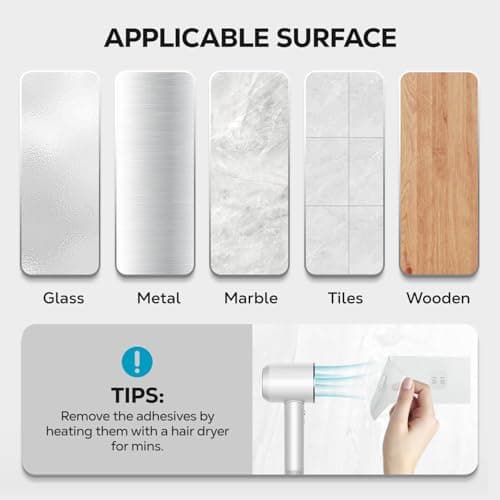 Nieifi Bar Soap Holder for Shower Wall with 4 Hooks, Stainless Steel Adhesive Soap Dish for Bathroom, Silver 9