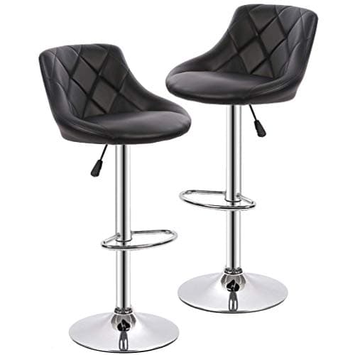 BestOffice Counter Height Bar Stools Set of 2 Bar Stools Swivel Stool Height Adjustable Bar Chairs with Back PU Leather Swivel Bar Stool Kitchen Counter Stools Dining Chairs