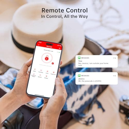 Smart Deadbolt, SMONET Fingerprint Electronic Deadbolt Door Lock with Keypad-Bluetooth Keyless Entry Front Door Digital Keypad App Control, Ekeys Sharing, App Monitoring Auto Lock for Homes and Hotel 9